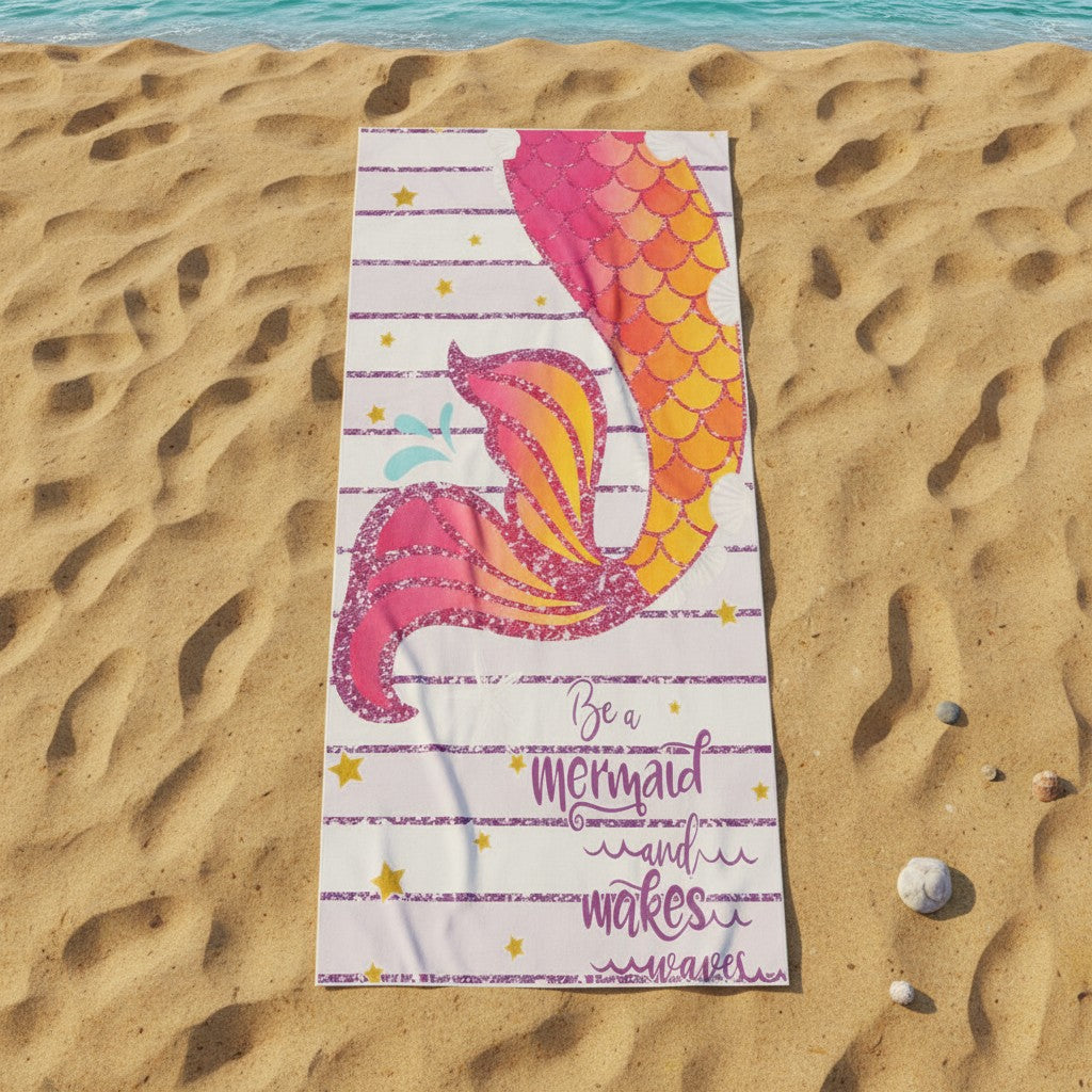Glitter mermaid tail beach towel for girls on the sand, Jack Gifts Online Lebanon