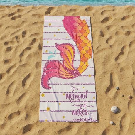 Glitter mermaid tail beach towel for girls on the sand, Jack Gifts Online Lebanon