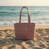 Medium mauve EVA beach tote bag with drainage holes, Jack Gifts Lebanon
