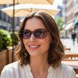 Womens curved wrap sunglasses in tortoise frame with mauve purple lenses, Jack Gifts Online Lebanon
