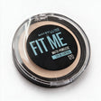 Maybelline Fit Me Matte Poreless pressed powder in shade 120, a large compact angled on a white surface