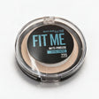 Maybelline Fit Me Matte Poreless pressed powder in shade 220, a compact with a clear lid on a white surface