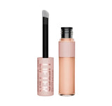 Maybelline Lifter serum concealer in a pink tube next to its open sponge tip applicator