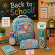 Mermaid girls school bundle featuring an aqua mermaid backpack, pencil case and mist water bottle