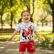 Minnie Mouse shorts set for girls in white and red, Jack Gifts Online Lebanon