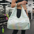 Mint iridescent gym bag with side zip pocket, Jack Gifts Online Lebanon