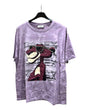 Oversized tshirt with a graphic of a pink panther character on a gray background, displayed on a hanger
