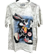 Oversized white tshirt with a colorful graphic of bugs bunny wearing sunglasses and a yellow shirt