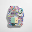 Pastel mint and cream 2x2 magic cube on a colourful graffiti card