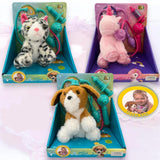 Three vet play boxes with a spotted cat, a pink unicorn and a puppy, each with a tool set
