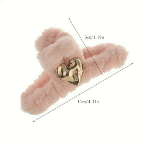 Pink Heart Hair Clamps 3