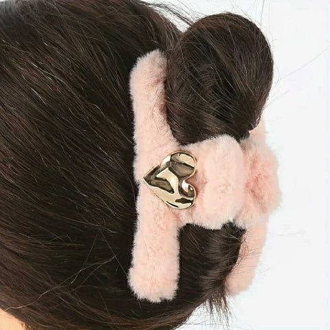Pink Heart Hair Clamps 3