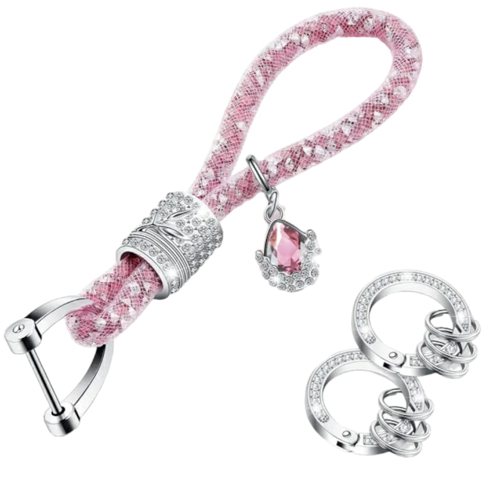 Pink Rhinestone Keychain