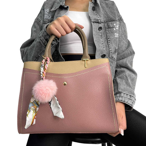 Pink  Simple Leather Bag