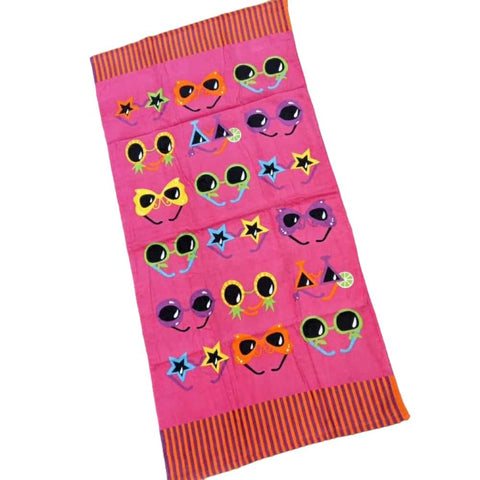 Pink Sunglasses Beach Towel