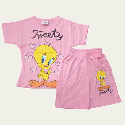 Pink Tweety Shorts Set