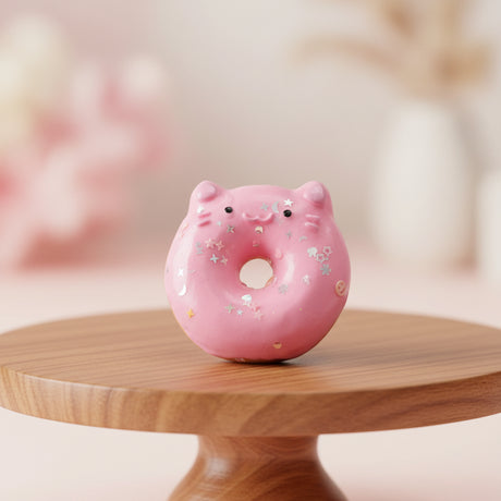 Pink cat donut squishy toy with glitter stars, Jack Gifts Online Lebanon