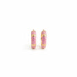 Pink confetti enamel hoop earring with gold finish