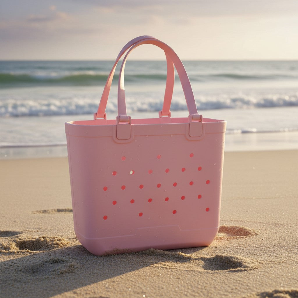 Large pink EVA beach tote bag with drainage holes, Jack Gifts Online Lebanon