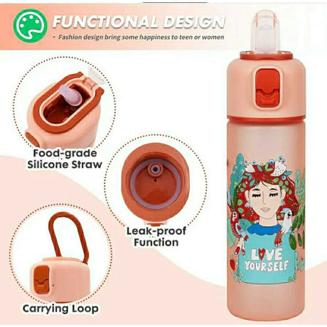Pink 'Love Yourself' Water Bottle 