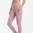 Pink leggings with a plain background