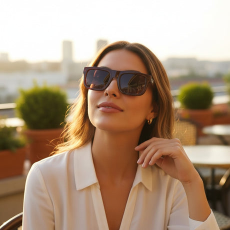 Womens plum toned flat top square sunglasses with gradient lenses, Jack Gifts Online Lebanon