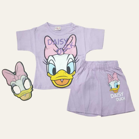 Purple Daisy Duck Shorts 3 Set