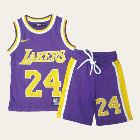 Purple "LA 24" Shorts Set
