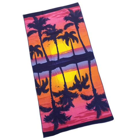 Purple Palm Beach Towel