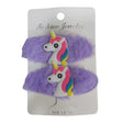 Purple Unicorn Fluffy Hairpins
