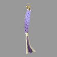 Purple braided macrame keychain with gold clasp and two tone tassel