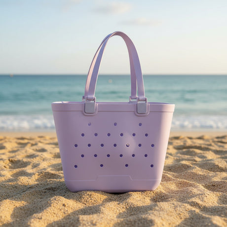 Large purple EVA beach tote bag with drainage holes, Jack Gifts Online Lebanon
