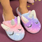Kids purple and pink unicorn slippers with glitter horn and ears, Jack Gifts Online Lebanon