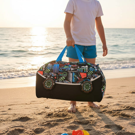 Race car shaped kids duffle bag with 3D wheels, Jack Gifts Online Lebanon