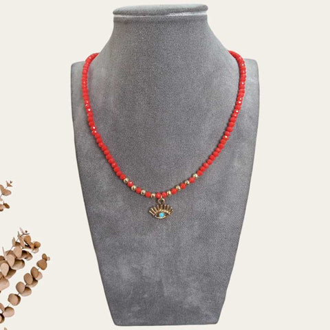 Red Gold Eye Necklace