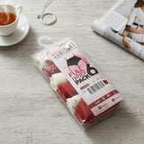 Red and cream floral cotton briefs laid out with resealable pack