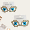 Rhinestone Blue Eye Stud Earrings