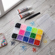 Rhinestone craft kit with 15 colours of flat back gems, glue tubes and tweezers