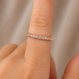 Rose gold eternity band ring set with round crystals, Jack Gifts Online Lebanon