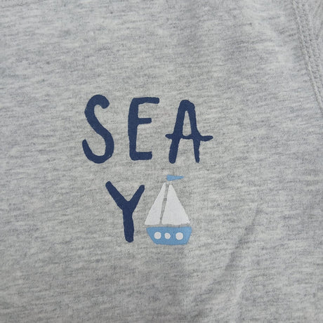 Sea You sailboat print on grey marl pyjama fabric