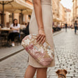 Beige woven clutch bag with pink sequin flowers – Jack Gifts Online Lebanon