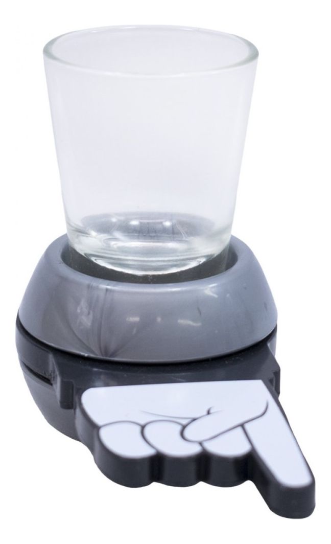 Front view of the shot spinner with the pointing hand arm aimed at the camera