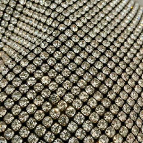 Silver Rhinestone Tassel Handbag