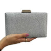 Silver Sparkly Chain Clutch Bag 1