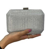 Silver Sparkly Chain Clutch Bag