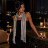 Silver classy scarf for women with an elegant sheen, Jack Gifts Online Lebanon
