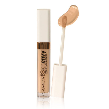 Samoa Skin Envy 12H wear concealer tube with applicator and swatch