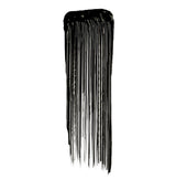 Long black mascara swatch showing the lengthening Sky High formula on white