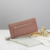 Pink women's wallet with a sleek gold zipper, Jack Gifts Online Lebanon