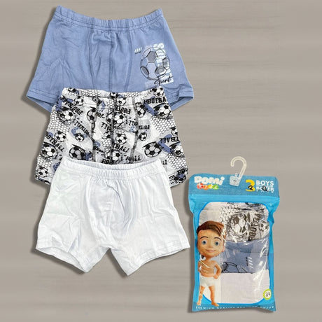 Pack of 3 boys cotton boxer shorts with football print